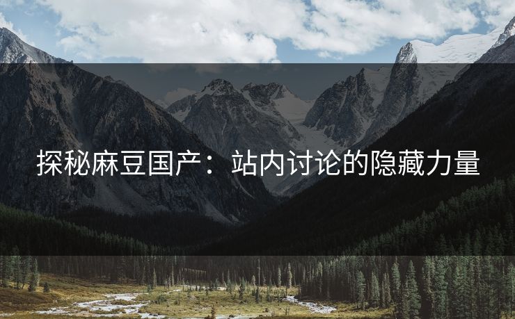探秘麻豆国产：站内讨论的隐藏力量  第1张