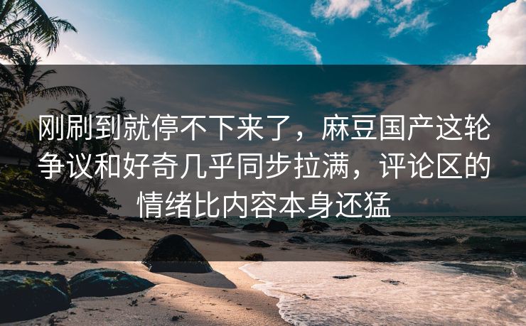 刚刷到就停不下来了，麻豆国产这轮争议和好奇几乎同步拉满，评论区的情绪比内容本身还猛  第1张
