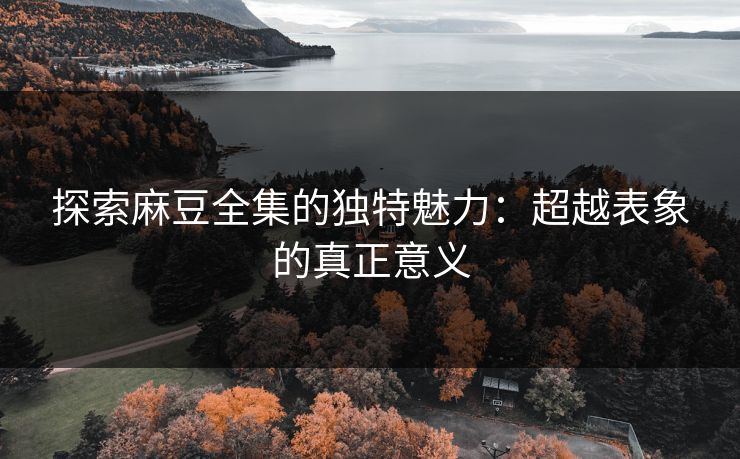 探索麻豆全集的独特魅力：超越表象的真正意义  第1张