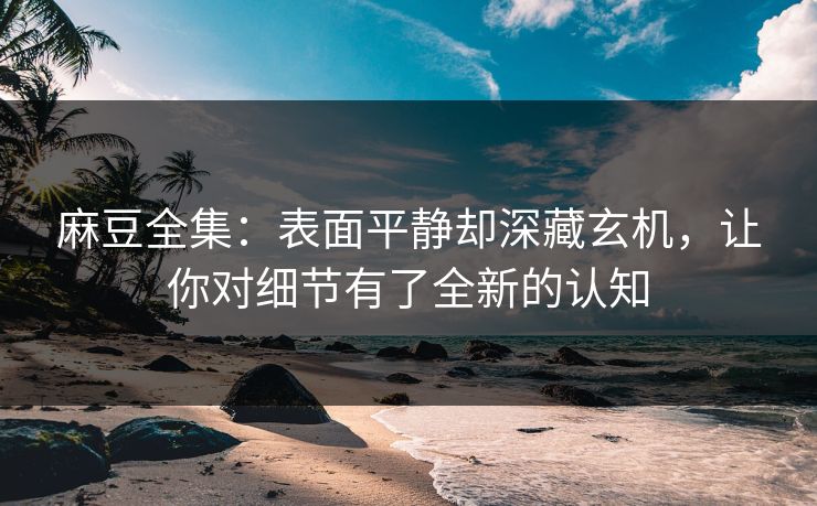 麻豆全集：表面平静却深藏玄机，让你对细节有了全新的认知  第1张