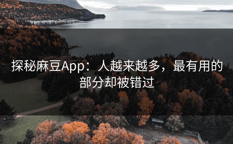 探秘麻豆App：人越来越多，最有用的部分却被错过  第1张