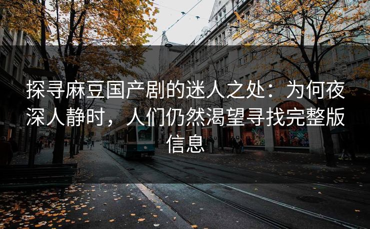 探寻麻豆国产剧的迷人之处：为何夜深人静时，人们仍然渴望寻找完整版信息  第1张