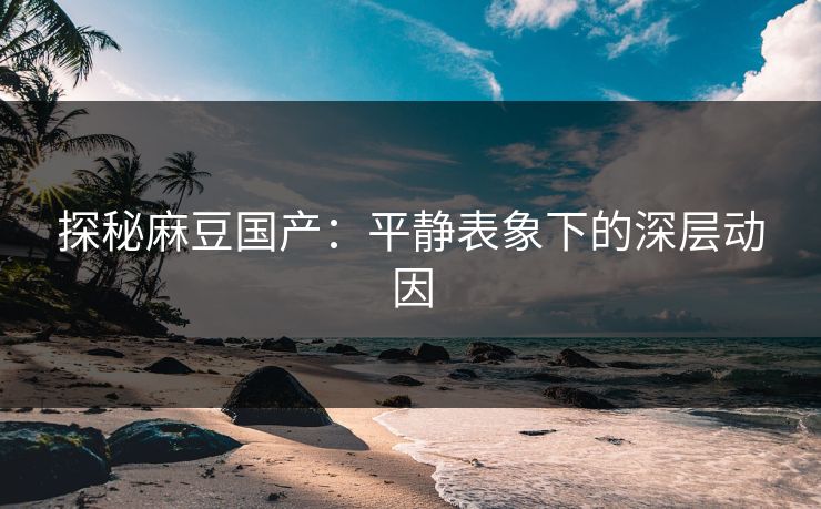 探秘麻豆国产：平静表象下的深层动因  第1张