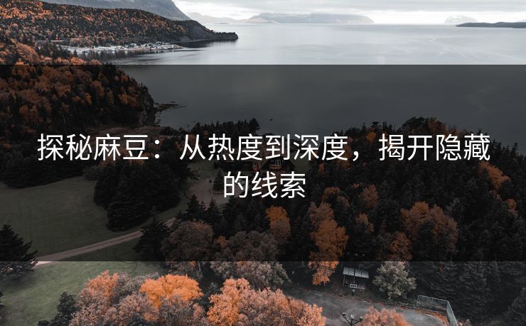 探秘麻豆：从热度到深度，揭开隐藏的线索  第1张